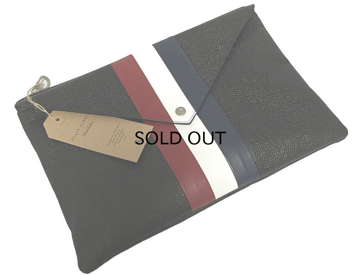 画像1: BLACK FLEECE TRICOLORE LEATHER CLUTCH BAG (1)