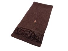 画像1: POLO RALPH LAUREN RIB KNIT MUFFLER【BROWN】 (1)