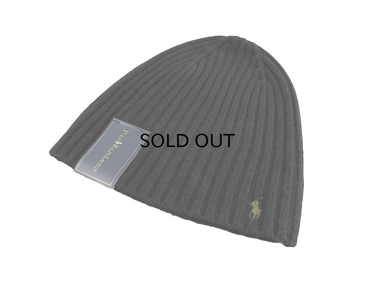 画像1: POLO RALPH LAUREN RIB BEANIE【BLACK】 (1)