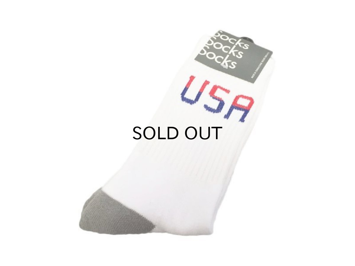 画像1: USA LOGO RIB SOCKS (1)