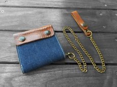 画像1: RRL DEMIM/LEATHER CHAIN BI-FOLD WALLET (1)