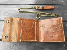 画像4: RRL DEMIM/LEATHER CHAIN BI-FOLD WALLET (4)