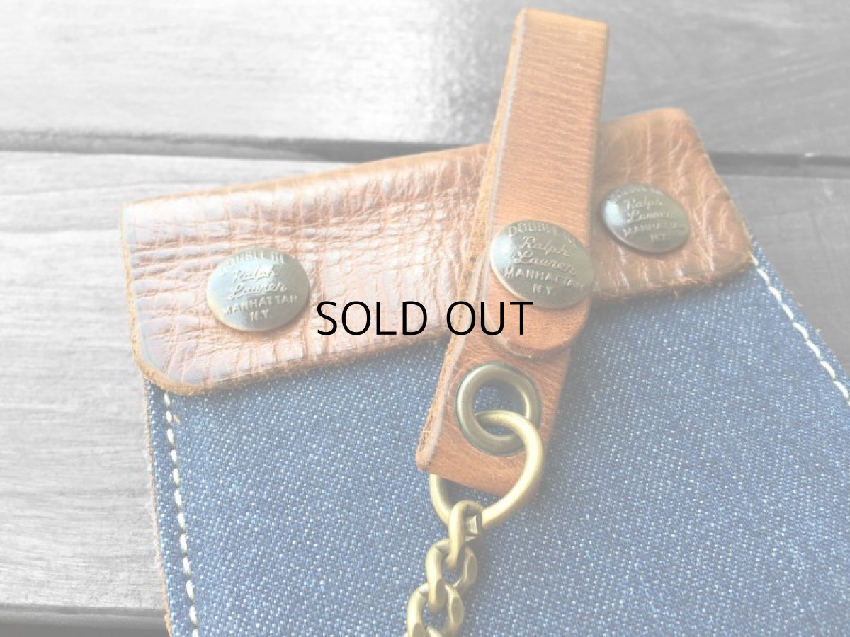 画像3: RRL DEMIM/LEATHER CHAIN BI-FOLD WALLET (3)