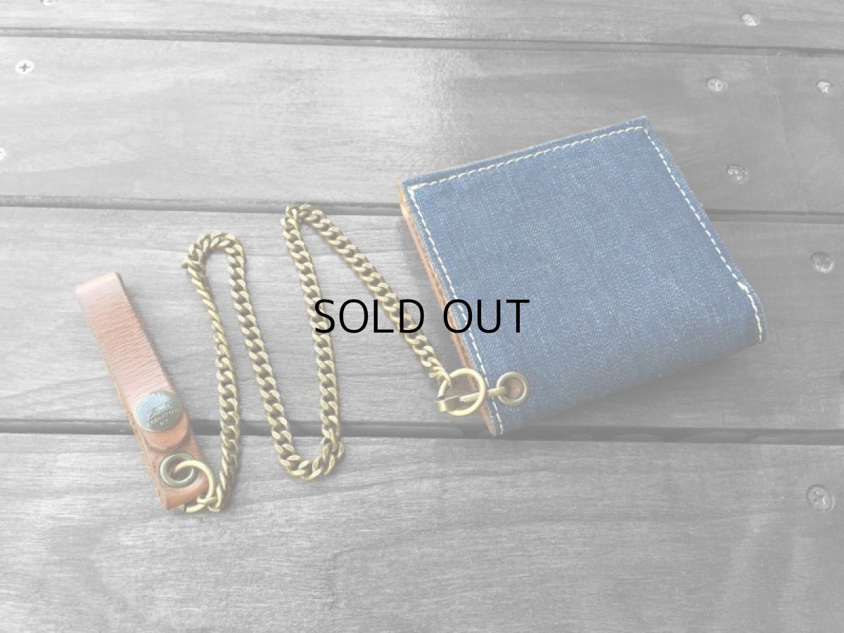 画像2: RRL DEMIM/LEATHER CHAIN BI-FOLD WALLET (2)