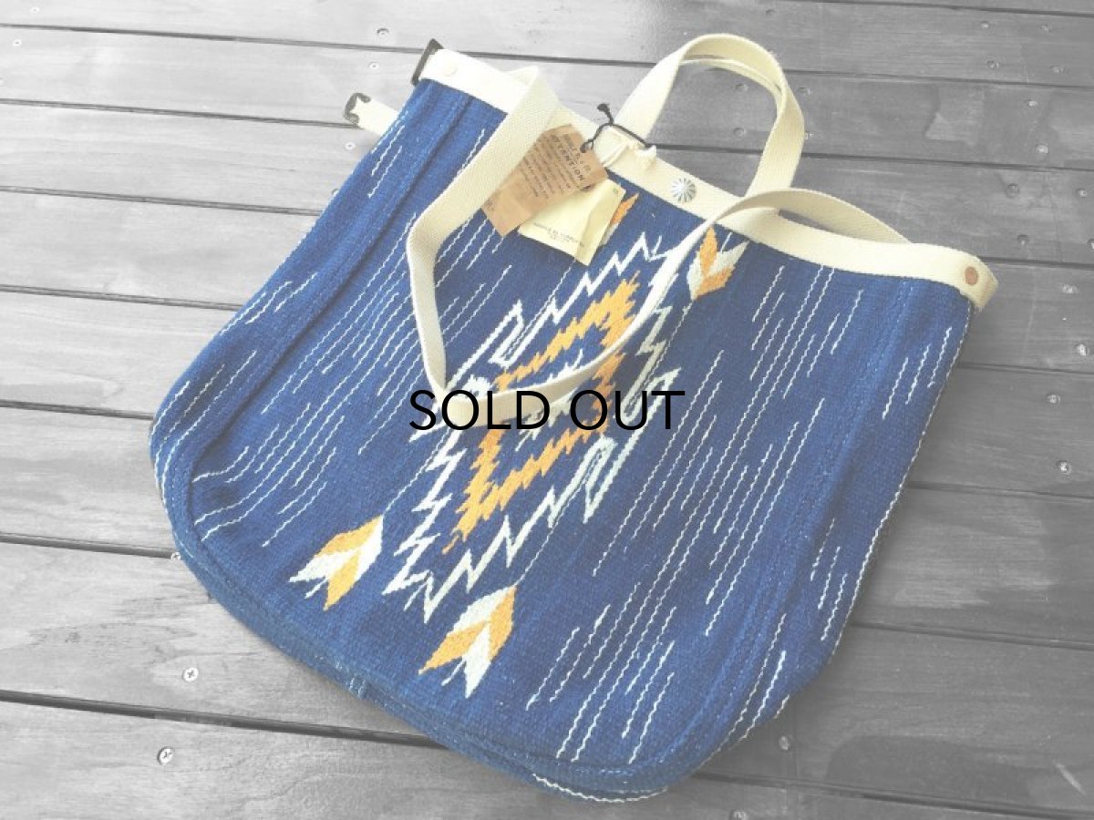 画像1: RRL INDIGO CHIMAYO RUG MARKET TOTE BAG (1)