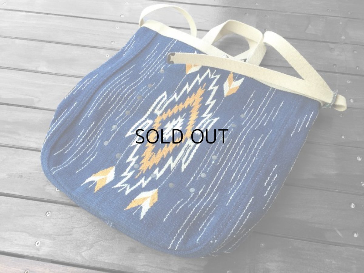 画像2: RRL INDIGO CHIMAYO RUG MARKET TOTE BAG (2)