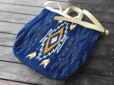 画像2: RRL INDIGO CHIMAYO RUG MARKET TOTE BAG (2)