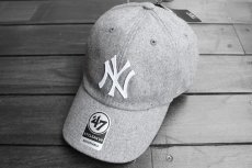 画像1: 47 BRAND MLB NEW YORK YANKEES WOOL CLEAN UP CAP (1)
