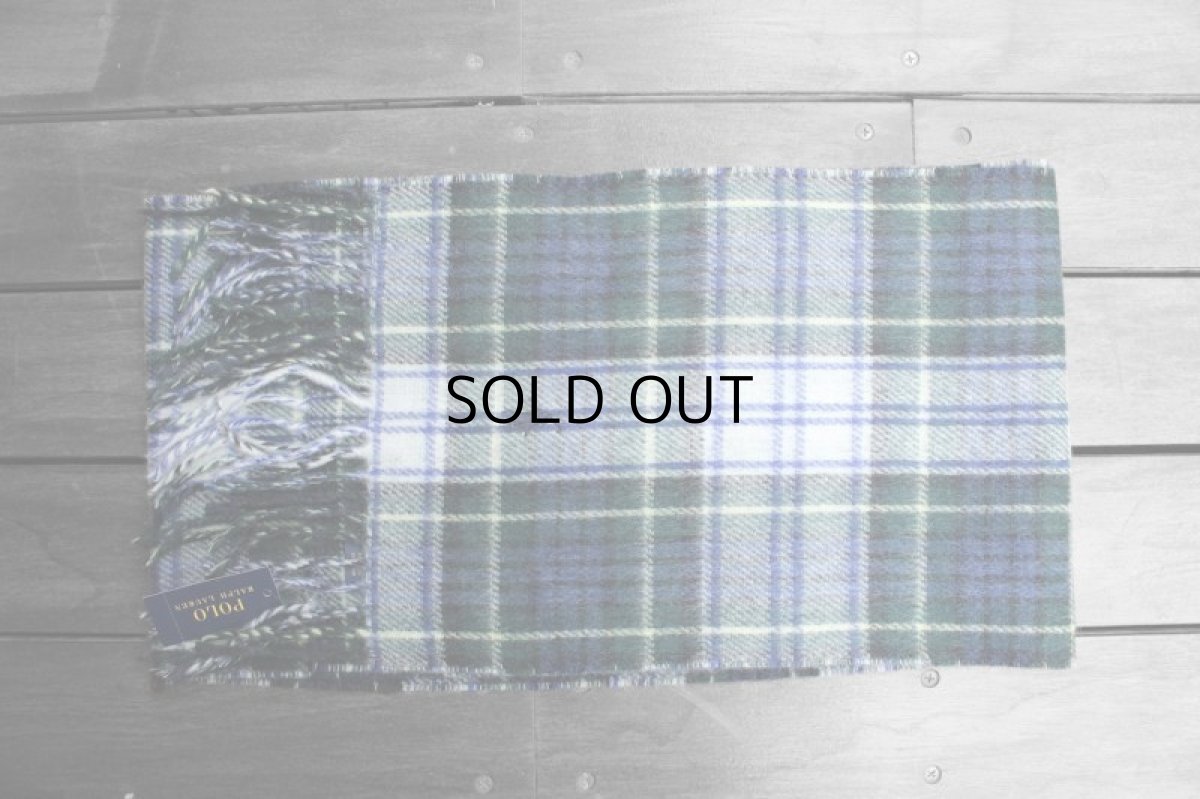 画像2: POLO RALPH LAUREN WOOL TARTAN CHECK MUFFLER (2)