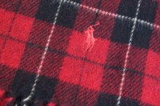 画像3: POLO RALPH LAUREN WOOL TARTAN CHECK MUFFLER【RED/BLACK】 (3)