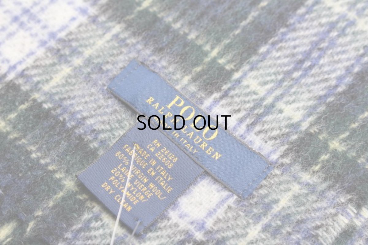 画像4: POLO RALPH LAUREN WOOL TARTAN CHECK MUFFLER (4)