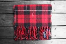 画像1: POLO RALPH LAUREN WOOL TARTAN CHECK MUFFLER【RED/BLACK】 (1)