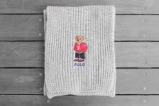 画像1: POLO RALPH LAUREN BEAR COTTON MUFFLER (1)