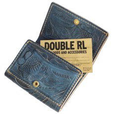 画像2: RRL TOOLED INDIGO CARVING LEATHER CARDCASE (2)