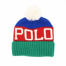 画像1: POLO RALPH LAUREN LOGO POM POM BEANIE (1)