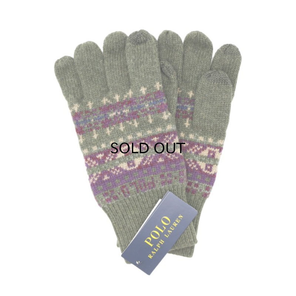 画像1: POLO RALPH LAUREN FAIR ISLE KNIT GLOVE (1)