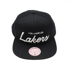 画像1: MITCHELL & NESS LOS ANGELES LAKERS SCRIPT SNAPBACK CAP (1)