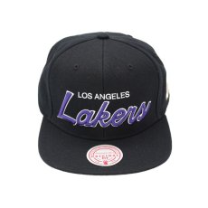画像1: MITCHELL & NESS LOS ANGELES LAKERS SCRIPT SNAPBACK CAP (1)