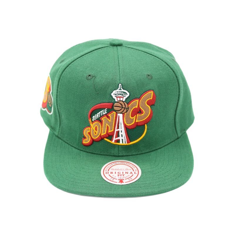 MITCHELL & NESS SEATTLE SUPERSONICS HARDWOOD CLASSICS SNAPBACK CAP ...